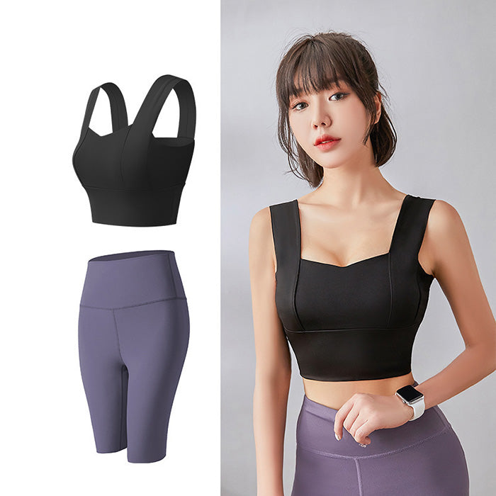 ヨガウェア 上下セット スポーツ ヨガ セット 女性用 2点セット 美パンツ 速乾性 ぴったりフィット 胸パッド付き フィットネス ボディメイク 夏 セクシー