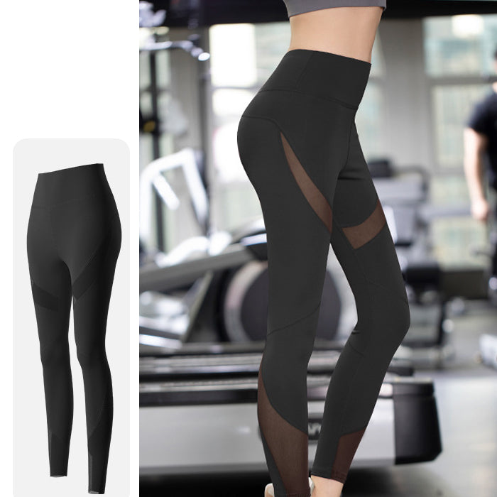 ヨガパンツ レギンス ハイウエスト フィットネスパンツ 細見え ピーチヒップ メッシュ 弾性 体型カバー ヨガ ホットヨガ ピラティス スポーツウェア フィットネスウェア