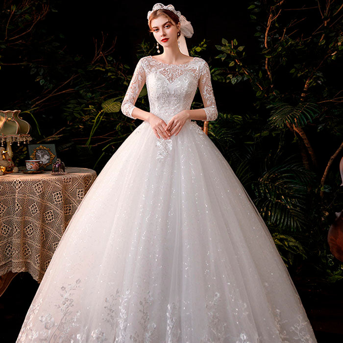 大きいサイズ ライトウェディングドレス エレガント 花嫁 ウェディングドレス フレンチ シンプル