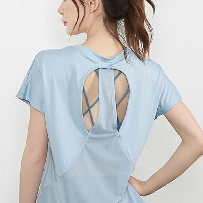 レディース スポーツ Tシャツ ヨガ フィットネス Tシャツ 半袖 通気性 ゆったり 速乾 ホットヨガ ピラティス フィットネスウェア ランニングウェア ジム ウォーキング テニス