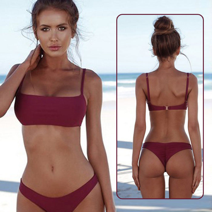 レディース 水着 ビキニ 無地 チューブトップ セクシー シンプルデザイン 白 ピンクベージュ 黒 ワインレッド カーキ 大人 シンプル 海 プール 条件付き