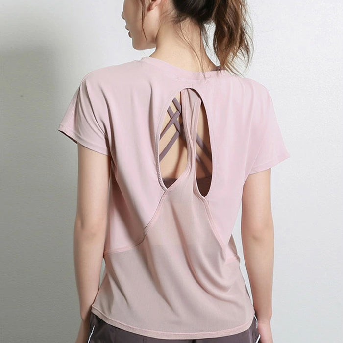 レディース スポーツ Tシャツ ヨガ フィットネス Tシャツ 半袖 通気性 ゆったり 速乾 ホットヨガ ピラティス フィットネスウェア ランニングウェア ジム ウォーキング テニス