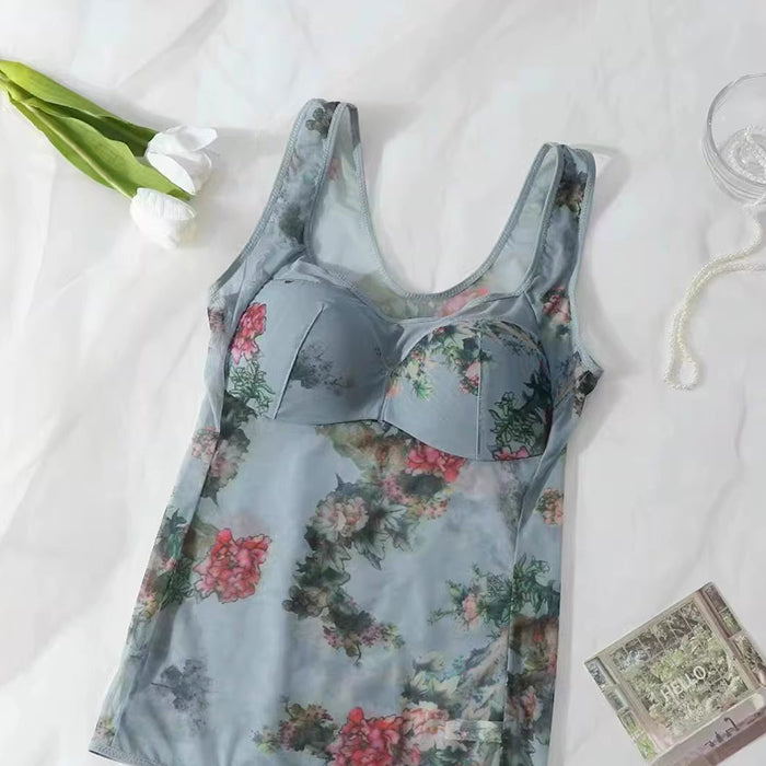 補正下着 ボディスーツレディース 大きい サイズ セクシー レース メッシュ プリント ロングベスト カップ付きインナー オールインワン セクシー レース メッシュプリント ランジェリー ロング タンクトップ ギャザー ブラ ワンピース