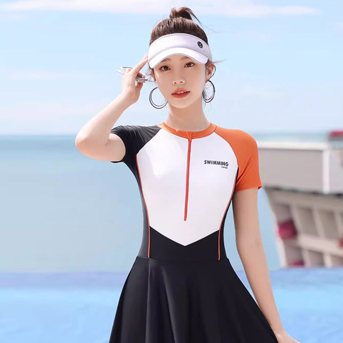 大きい サイズ水着 レディース ワンピース フィットネス 10代 20代 30代 40代 50代 可愛い 海 プール 韓国 体型カバー ママ 学生 オールインワン シンプル