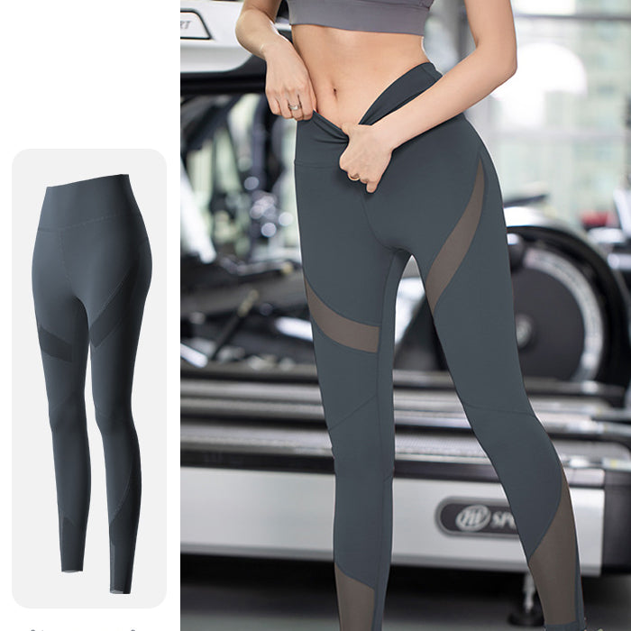 ヨガパンツ レギンス ハイウエスト フィットネスパンツ 細見え ピーチヒップ メッシュ 弾性 体型カバー ヨガ ホットヨガ ピラティス スポーツウェア フィットネスウェア