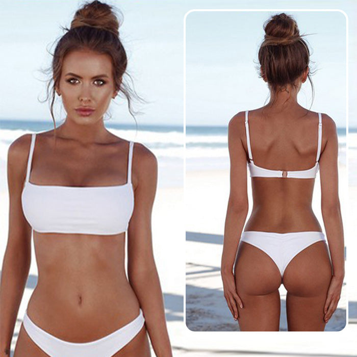 レディース 水着 ビキニ 無地 チューブトップ セクシー シンプルデザイン 白 ピンクベージュ 黒 ワインレッド カーキ 大人 シンプル 海 プール 条件付き