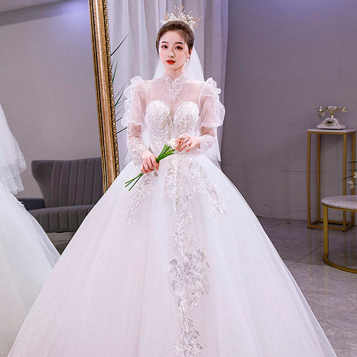 フレンチライト ウェディングドレス 花嫁 シンプル サテン ワンショルダー スモールドレス スカート お出かけ ウエディングドレス