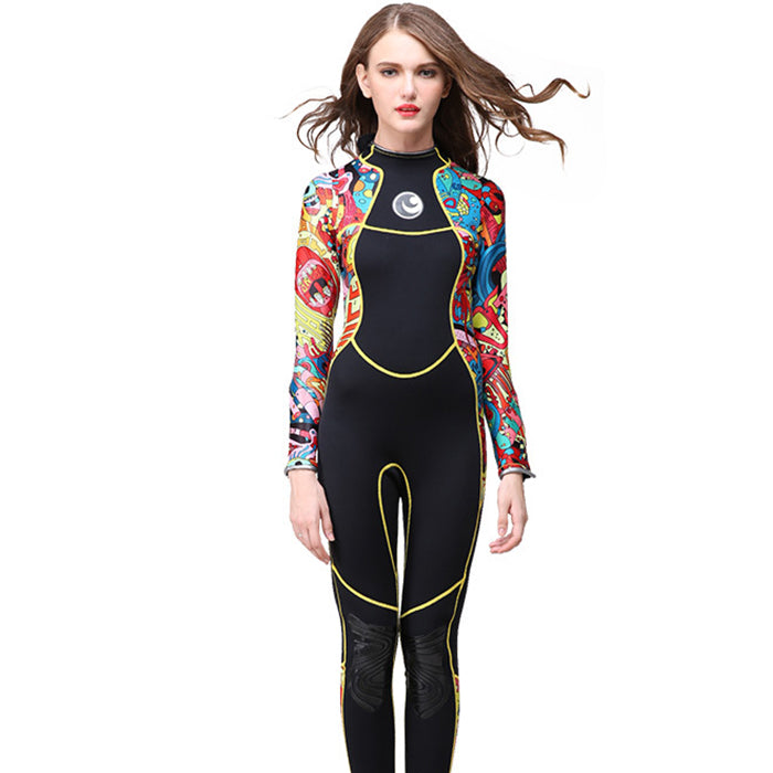 ウェットスーツ レディース ワンピース 長袖 防水 長ズボン 露出 控えめ 日焼け 防止 シュノーケリング サーフィン 大人 水着
