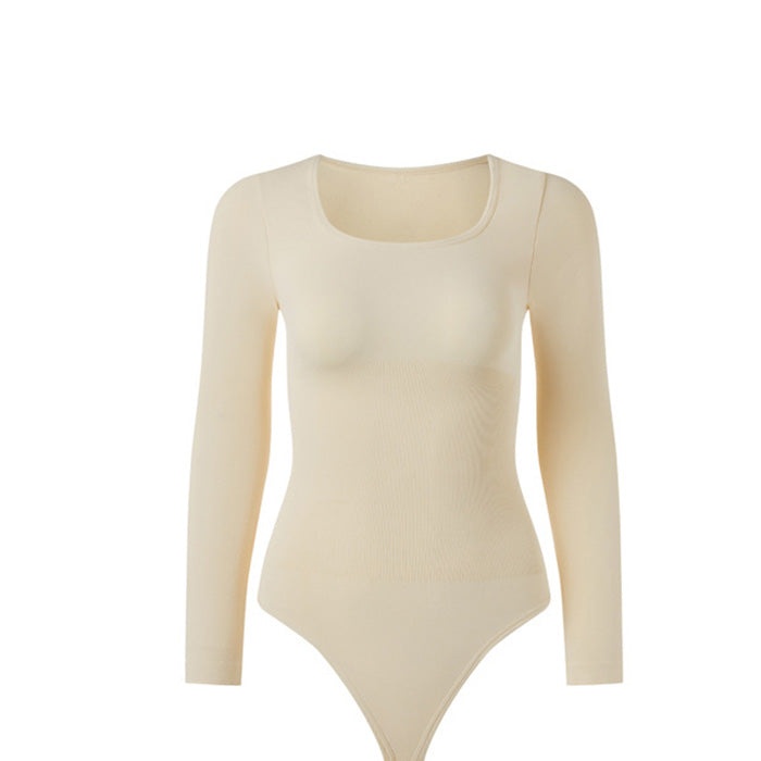 ボディスーツレディース クロッチ ホック 長袖 50代 40代 30代 ジャンプスーツ ソリッドカラー シームレス 体にフィットする高弾性、通気性のある女性用ベースレイヤー