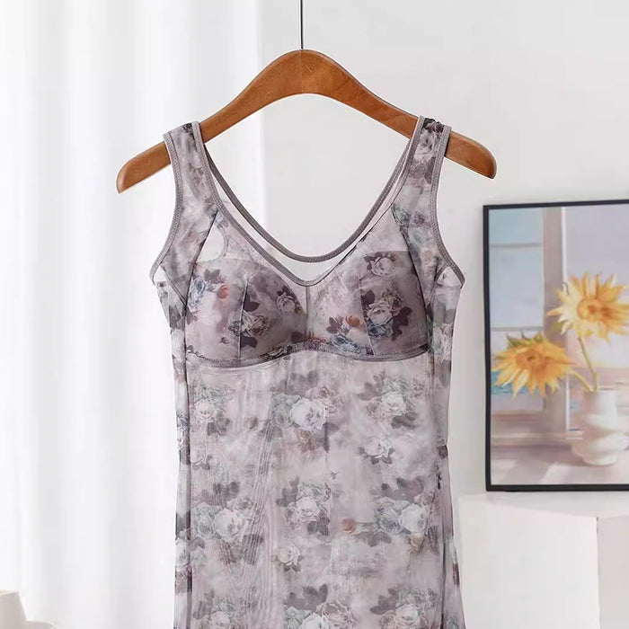 補正下着 ボディスーツレディース 大きい サイズ セクシー レース メッシュ プリント ロングベスト カップ付きインナー オールインワン セクシー レース メッシュプリント ランジェリー ロング タンクトップ ギャザー ブラ ワンピース