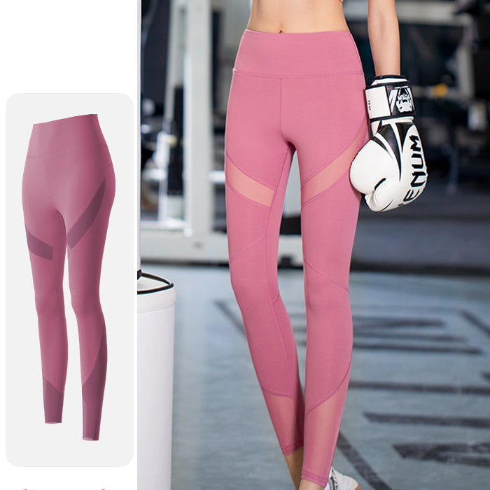 ヨガパンツ レギンス ハイウエスト フィットネスパンツ 細見え ピーチヒップ メッシュ 弾性 体型カバー ヨガ ホットヨガ ピラティス スポーツウェア フィットネスウェア