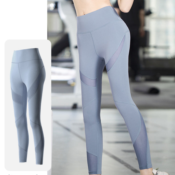 ヨガパンツ レギンス ハイウエスト フィットネスパンツ 細見え ピーチヒップ メッシュ 弾性 体型カバー ヨガ ホットヨガ ピラティス スポーツウェア フィットネスウェア
