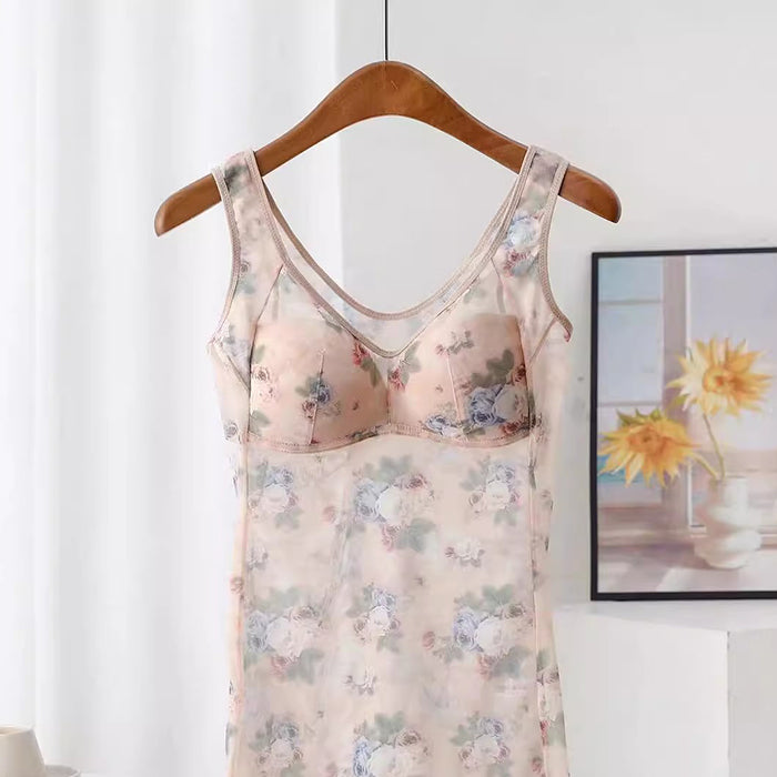 補正下着 ボディスーツレディース 大きい サイズ セクシー レース メッシュ プリント ロングベスト カップ付きインナー オールインワン セクシー レース メッシュプリント ランジェリー ロング タンクトップ ギャザー ブラ ワンピース