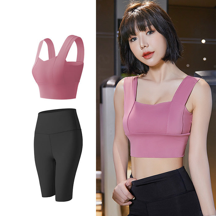 ヨガウェア 上下セット スポーツ ヨガ セット 女性用 2点セット 美パンツ 速乾性 ぴったりフィット 胸パッド付き フィットネス ボディメイク 夏 セクシー