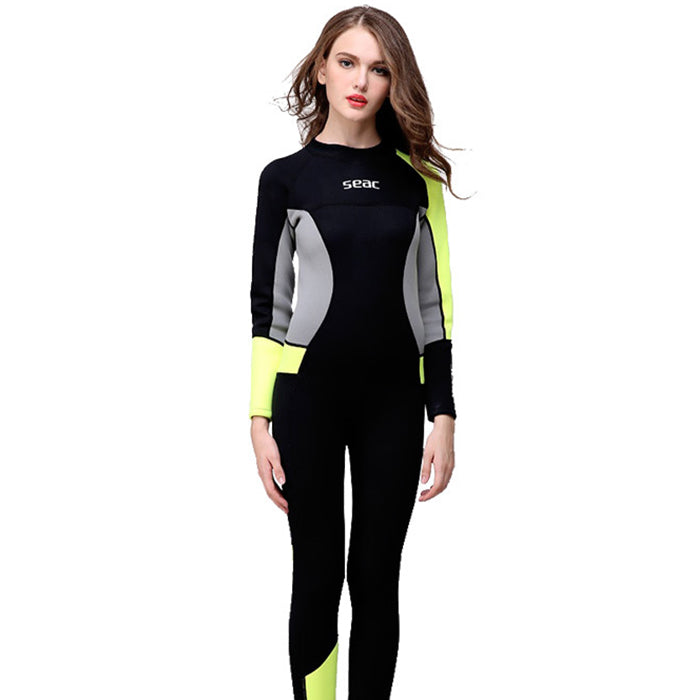 ウェットスーツ レディース ワンピース 長袖 防水 長ズボン 露出 控えめ 日焼け 防止 シュノーケリング サーフィン 大人 水着