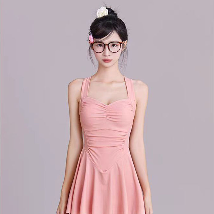 水着 レディース シンプル ワンピース スカート ウエスト お腹 カバー エレガント デザイン 大人水着