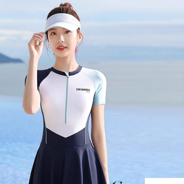 大きい サイズ水着 レディース ワンピース フィットネス 10代 20代 30代 40代 50代 可愛い 海 プール 韓国 体型カバー ママ 学生 オールインワン シンプル