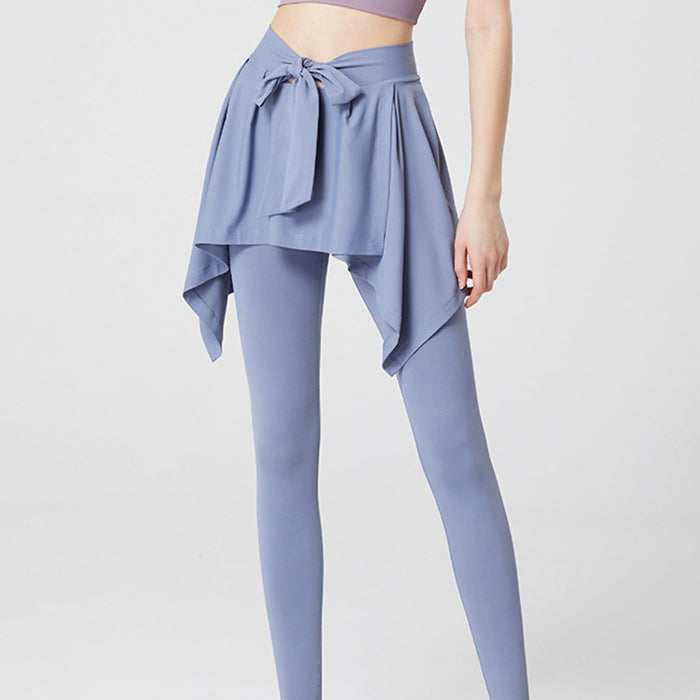 ヨガレギンス フェイクスカート ラージサイズ フィットネス 速乾性 ポケット付き ハイウエスト ヒップカバー ランニング スポーツパンツ ピラティス ジムウェア