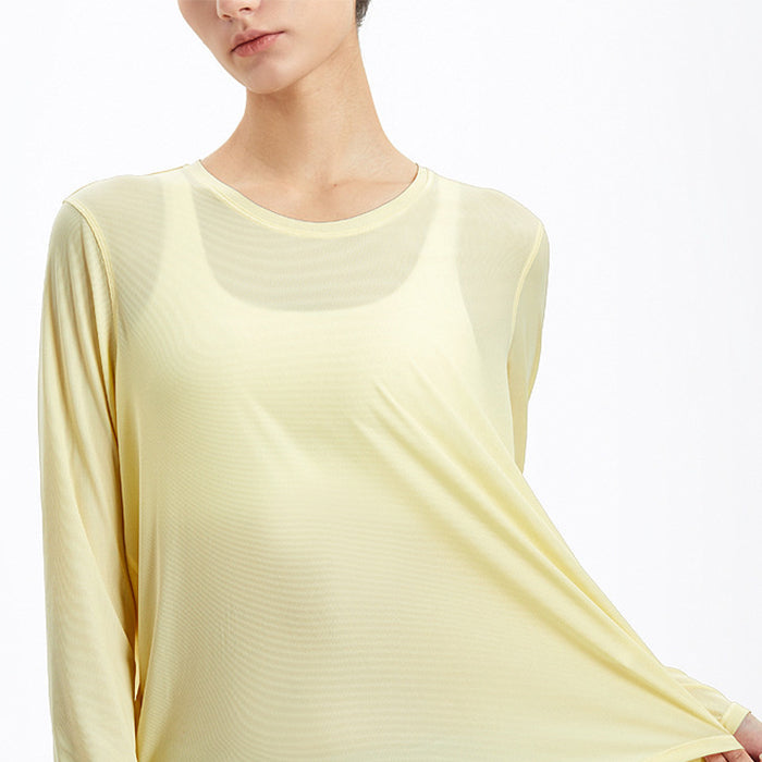 スポーツTシャツ 長袖 ヨガウェア 軽量 ゆったり 通気性 速乾性 ランニング トレーニング 薄手 フィットネストップス ヨガ ピラティス ジム 美背中