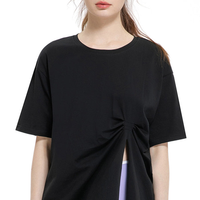 レディース スポーツウェア ヨガウェア シンプル 無地 6カラースポーツTシャツ 半袖 トップス コットン速乾性