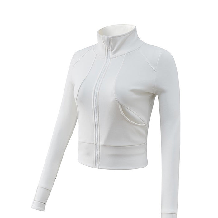 ヨガウェア 長袖 パーカー フルジップ スポーツウェア 速乾性 カジュアル フィットネス スタンドカラー ポケット付き ヨガウェア トップス