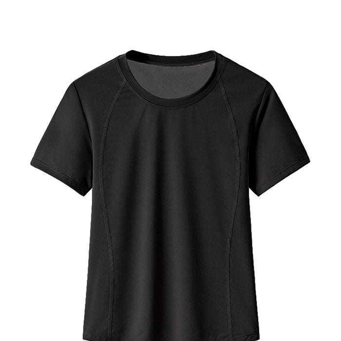 レディース スポーツシャツ フィットネスTシャツ 5カラースポーツウェア トップス 半袖 Tシャツ メッシュ 速乾性 カジュアル 結べる ヨガ服