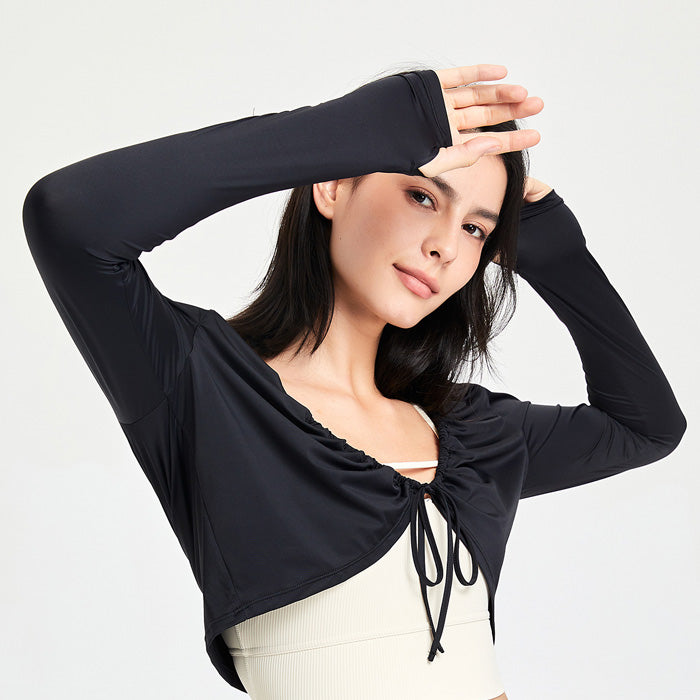 ヨガ長袖フィットネス服カバーアップスポーツコート日焼け防止服女性の抗 UV クールショールスポーツトップランニング通気性ヨガ服
