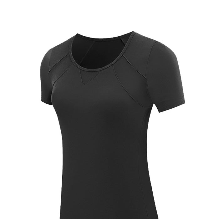 ヨガトップス 半袖 胸パッド付き スポーツTシャツ ランニングウェア フィットネス ジムウェア 吸汗 速乾性 メッシュ 通気性 トップス