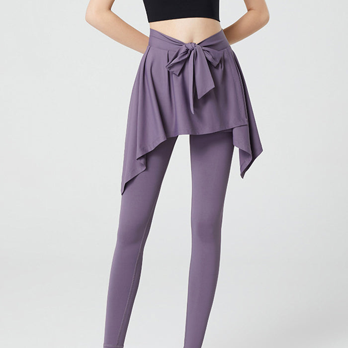 ヨガレギンス フェイクスカート ラージサイズ フィットネス 速乾性 ポケット付き ハイウエスト ヒップカバー ランニング スポーツパンツ ピラティス ジムウェア