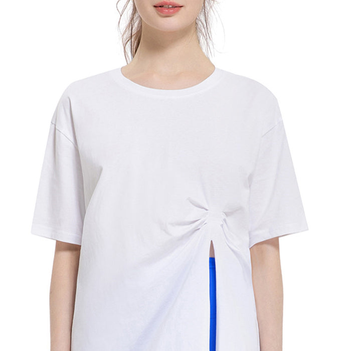 レディース スポーツウェア ヨガウェア シンプル 無地 6カラースポーツTシャツ 半袖 トップス コットン速乾性