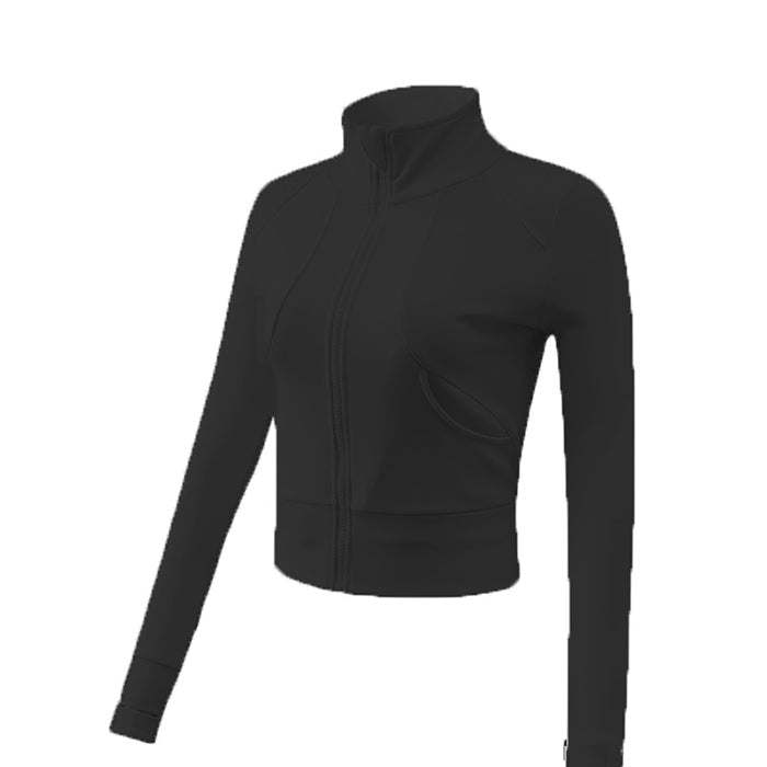 ヨガウェア 長袖 パーカー フルジップ スポーツウェア 速乾性 カジュアル フィットネス スタンドカラー ポケット付き ヨガウェア トップス