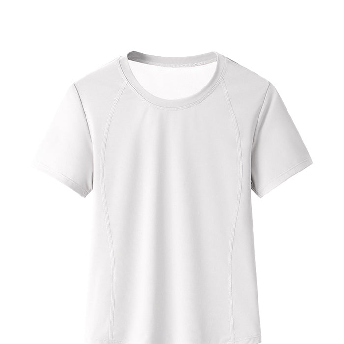 レディース スポーツシャツ フィットネスTシャツ 5カラースポーツウェア トップス 半袖 Tシャツ メッシュ 速乾性 カジュアル 結べる ヨガ服