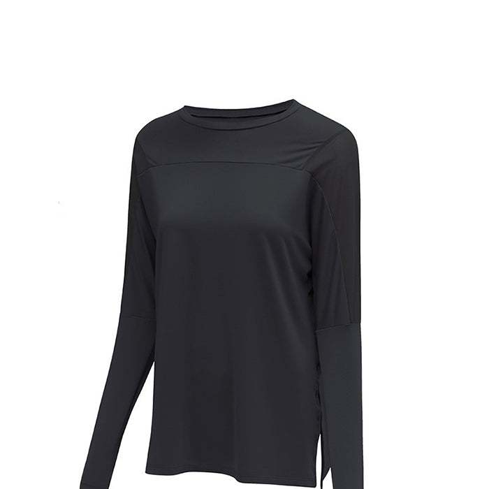 レディース スポーツウェア ヨガウェア シンプル スリット長袖 ヨガウェア メッシュ 速乾性