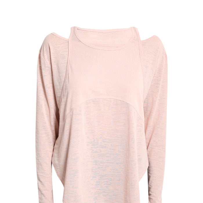 スポーツトップス 長袖 ゆったり 大きいサイズ 速乾性 フィットネス ジム ヨガ ピラティス ランニング カジュアル オフショルダー 肩見せ 体型カバー 丈長め