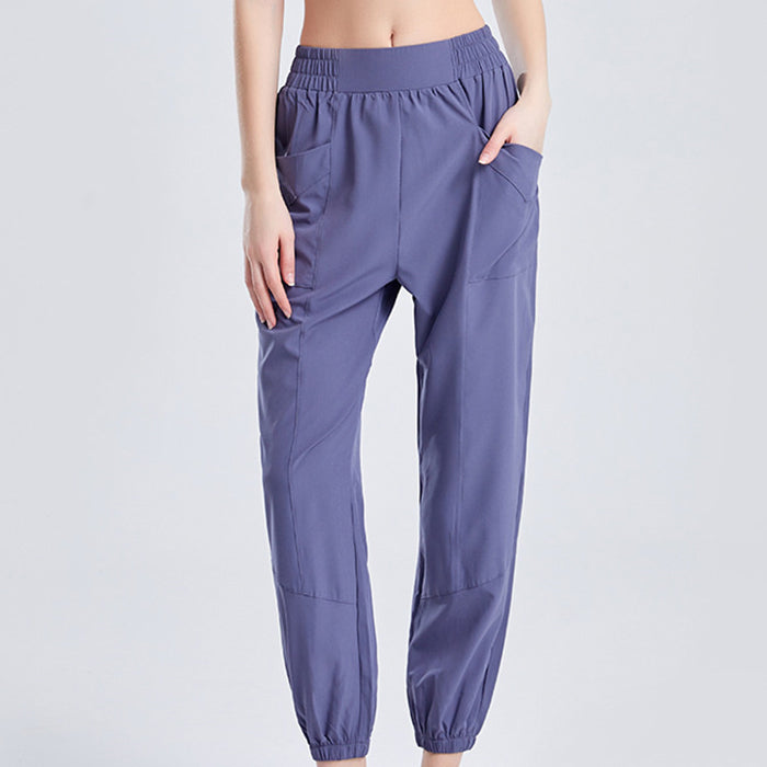 スポーツパンツ ヨガパンツ ラージサイズ ゆったり 薄手 ハイウエスト フィットネス ジムウェア ヨガ 部屋着 ポケット付き 速乾性 スウェットパンツ 夏