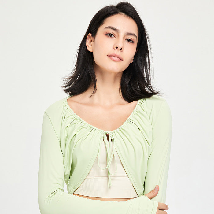 ヨガ長袖フィットネス服カバーアップスポーツコート日焼け防止服女性の抗 UV クールショールスポーツトップランニング通気性ヨガ服