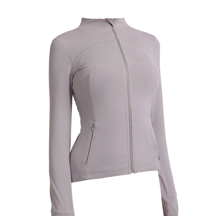 スポーツウェア 長袖 速乾性 スリムフィット フィットネス ランニング トレーニング ジッパー 体型カバー 日焼け対策 襟デザイン カジュアル