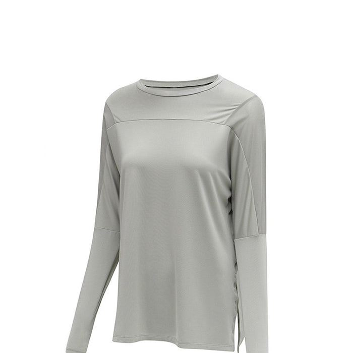 レディース スポーツウェア ヨガウェア シンプル スリット長袖 ヨガウェア メッシュ 速乾性