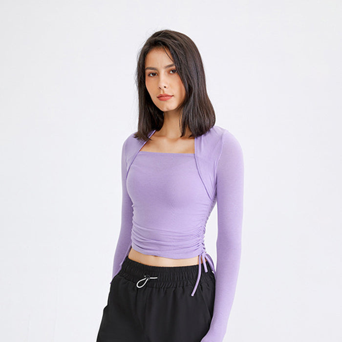 ヨガウェア 長袖 カジュアル ヨガトップス 二の腕カバー フィットネスウェア 速乾性 スポーツウェア トップス ランニング ロンT ストレッチ ピラティス ジム