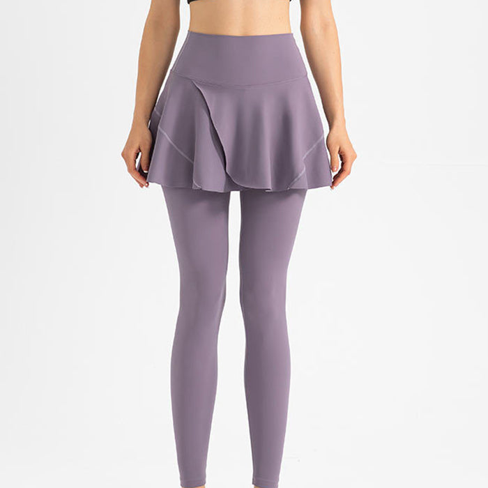 ヨガレギンス フェイクスカート ハイウエスト ストレッチスキニー スポーツパンツ スカート ランニング ヨガ ジム フィットネスパンツ テニス バドミントン