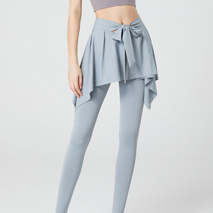 ヨガレギンス フェイクスカート ラージサイズ フィットネス 速乾性 ポケット付き ハイウエスト ヒップカバー ランニング スポーツパンツ ピラティス ジムウェア