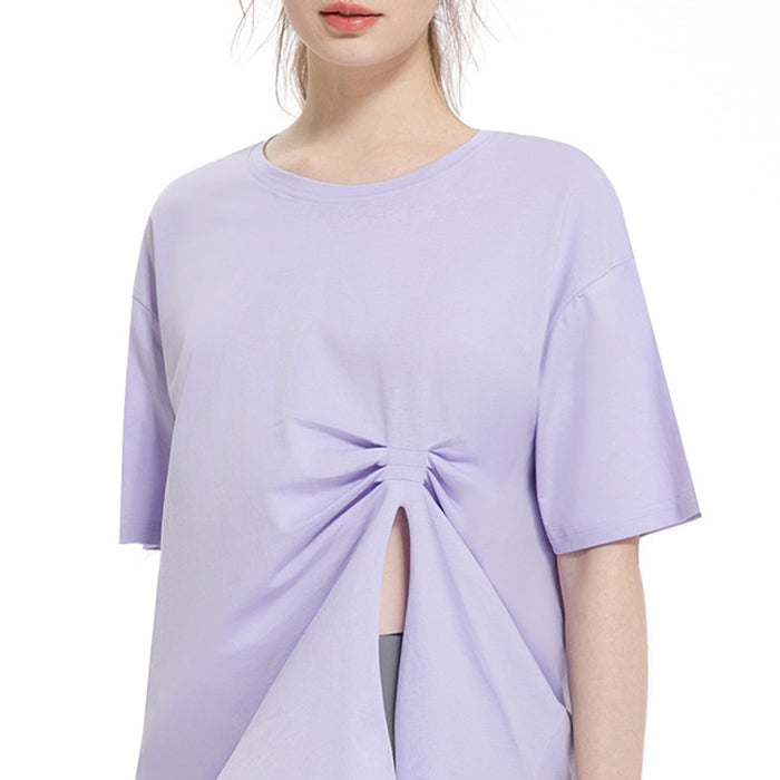 レディース スポーツウェア ヨガウェア シンプル 無地 6カラースポーツTシャツ 半袖 トップス コットン速乾性