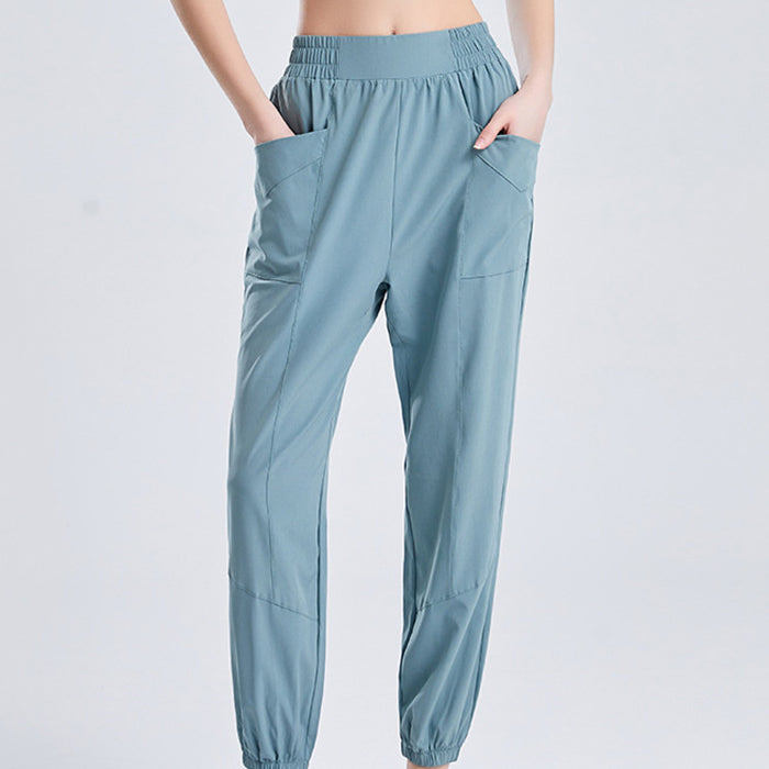 スポーツパンツ ヨガパンツ ラージサイズ ゆったり 薄手 ハイウエスト フィットネス ジムウェア ヨガ 部屋着 ポケット付き 速乾性 スウェットパンツ 夏