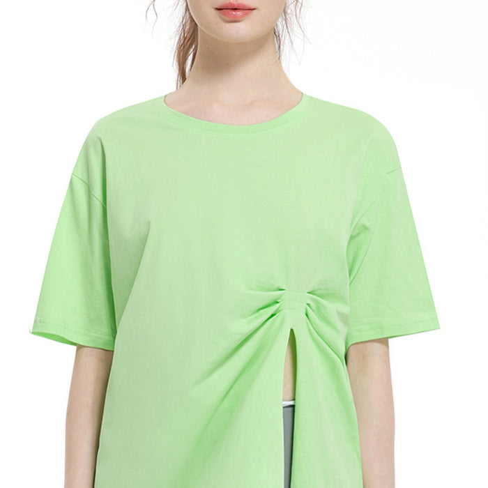 レディース スポーツウェア ヨガウェア シンプル 無地 6カラースポーツTシャツ 半袖 トップス コットン速乾性