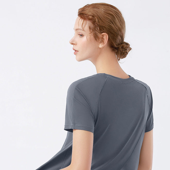 ヨガトップス 半袖 トップス ヨガウェア 速乾性 通気性 ランニング トレーニング フィットネス ピラティス ジム スポーツTシャツ 丈短め ゆったり 体型カバー