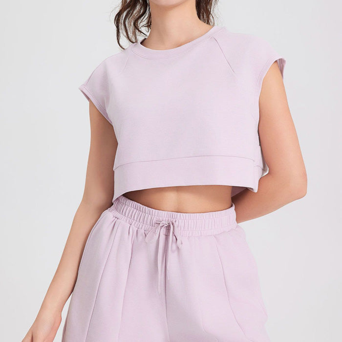 ヨガウェア ツーピース スポーツスーツ 半袖 ショートパンツ ブラウス ランニング カジュアル ショートパンツ おしゃれ レディース スタイル