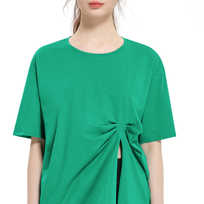 レディース スポーツウェア ヨガウェア シンプル 無地 6カラースポーツTシャツ 半袖 トップス コットン速乾性