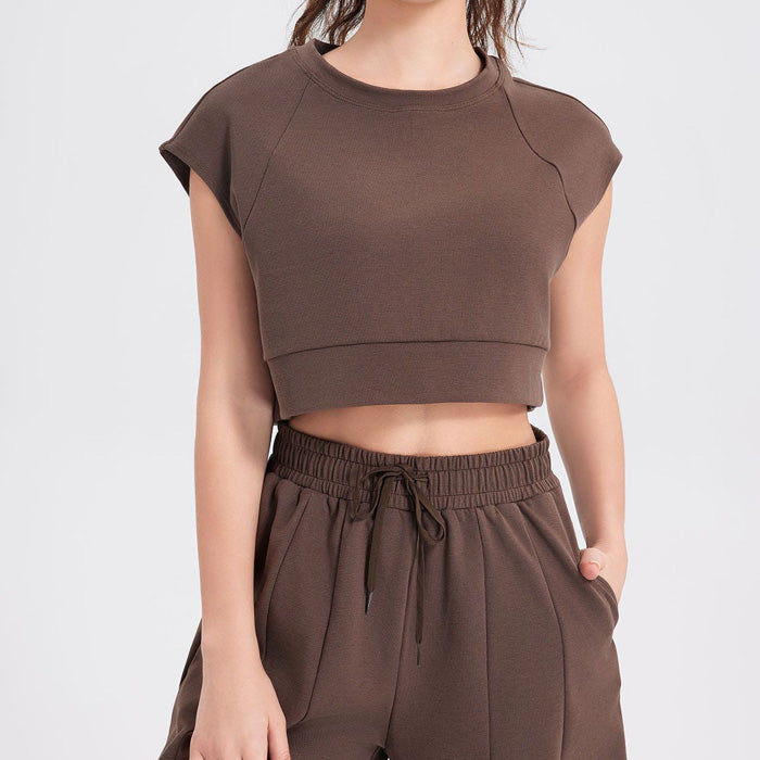 ヨガウェア ツーピース スポーツスーツ 半袖 ショートパンツ ブラウス ランニング カジュアル ショートパンツ おしゃれ レディース スタイル