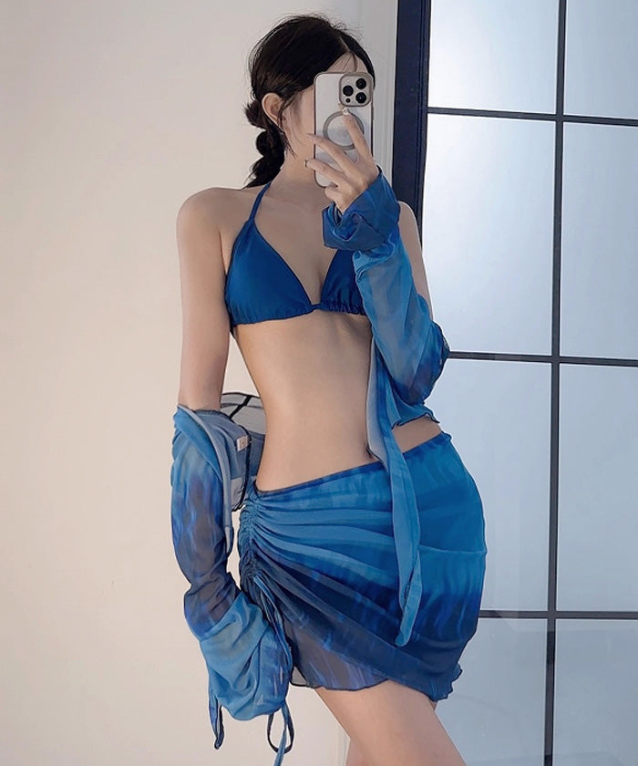 ビキニ 長袖4点セット 水着 レディース 可愛い 20代 30代 大人 ギャル 女性 女の子 セパレート ビーチ プール 海 おしゃれ