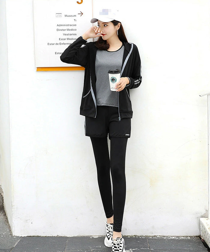 スポーツウェア 5点セット パーカー 長袖 上下セット Tシャツ 半袖 フィットネスウェア 速乾性 セットアップ ヨガ ピラティス スポーツ フィットネス ランニングウェア トレーニング ジム